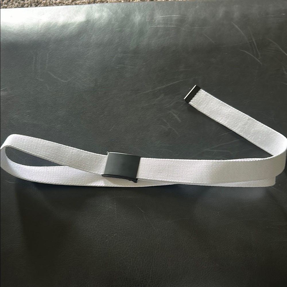 White and Black Satin Belt Accessory